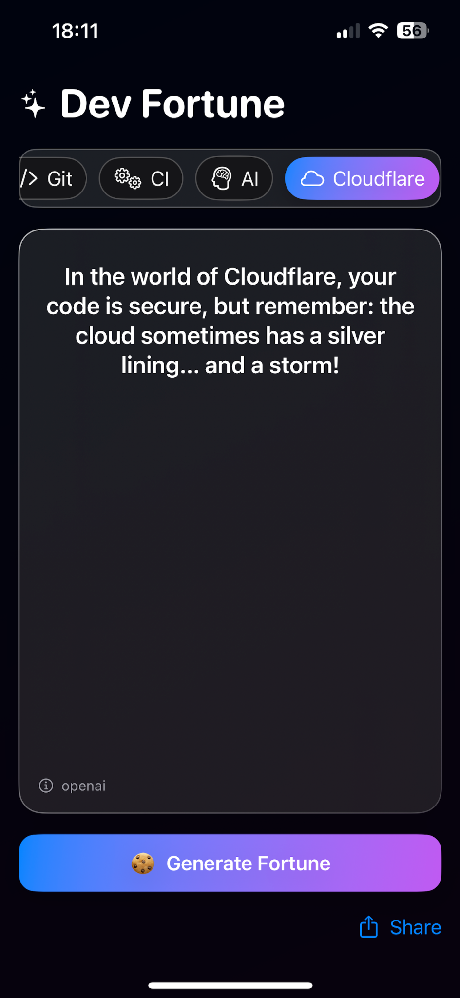 Dev Fortune screenshot 1